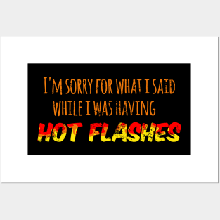 I'm Sorry for What I Said While I Was Having Hot Flashes Posters and Art